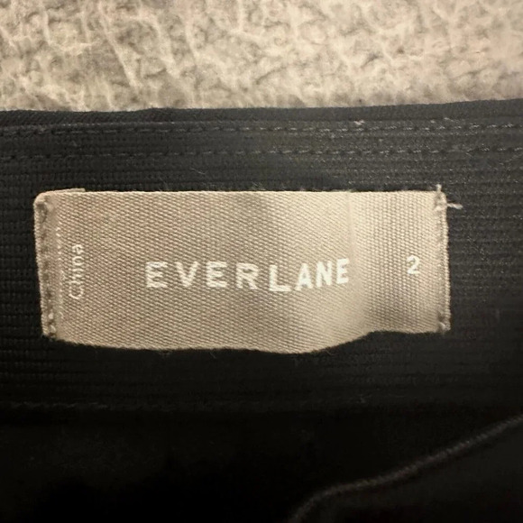 EVERLANE The Side-Zip Stretch Cotton Pants size 2 Black Trousers Comfort Quality - Picture 5 of 16